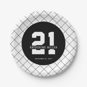 Personalised 21st Birthday Modern and Elegant   Paper Plate