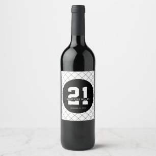 Personalised 21st Birthday Modern and Elegant Wine Label