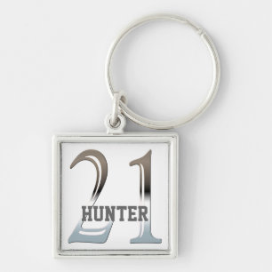 Personalised 21st Birthday Silver Number 21 Key Ring