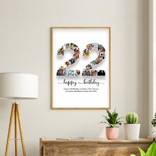 Personalised 22 Birthday Photo Collage Poster