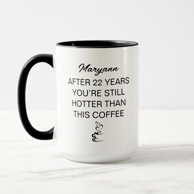 Personalised 22 Year Anniversary Mug (Left)