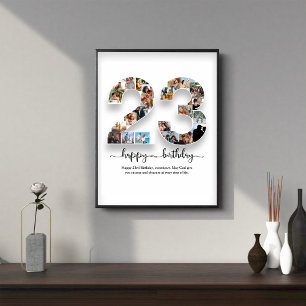 Personalised 23rd Birthday Photo Collage Poster