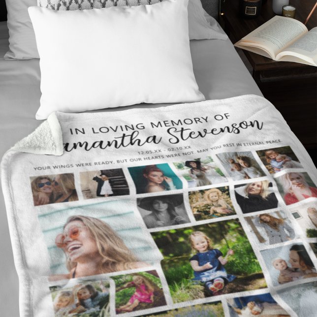 Personalised 24 Photo Collage Memorial Fleece Blanket (Creator Uploaded)