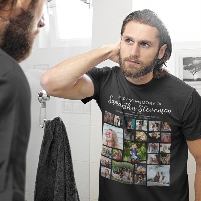 Personalised 24 Photo Collage Memorial T-Shirt (Creator Uploaded)