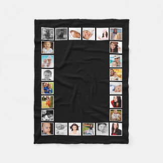 Personalised 24 Photo DIY Custom Photo Collage Fleece Blanket