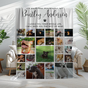 Personalised 24 Photo Pet Memorial Fleece Blanket
