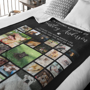 Personalised 24 Photo Pet Memorial Fleece Blanket