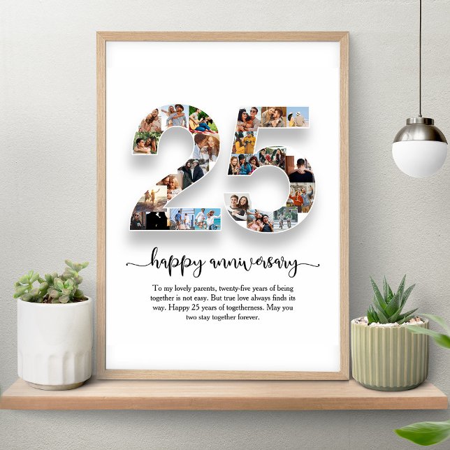 Personalised 25th Anniversary Photo Collage Poster (Creator Uploaded)