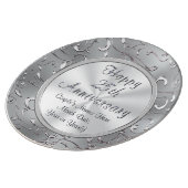 Personalised 25th Anniversary Plate, Porcelain Plate (Side)