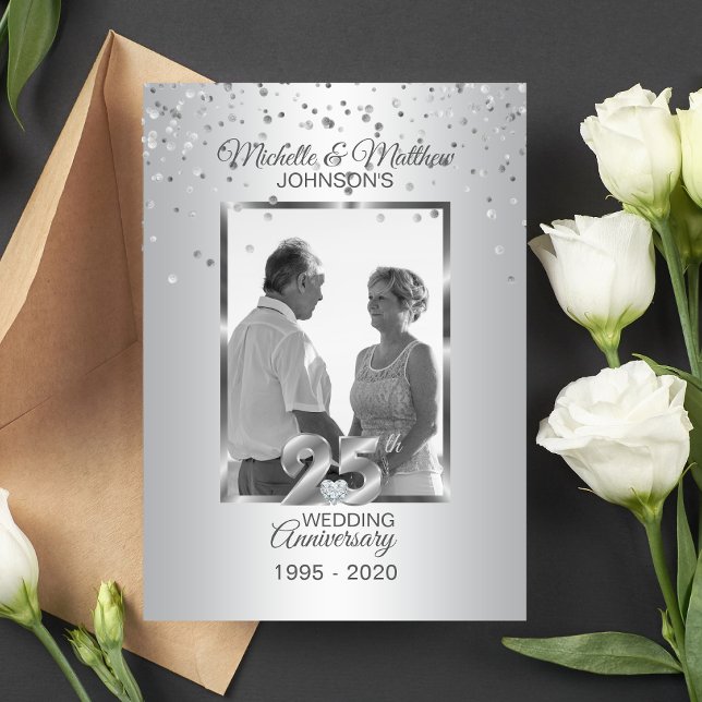 Personalised 25th Silver Wedding Anniversary PHOTO Invitation (Creator Uploaded)