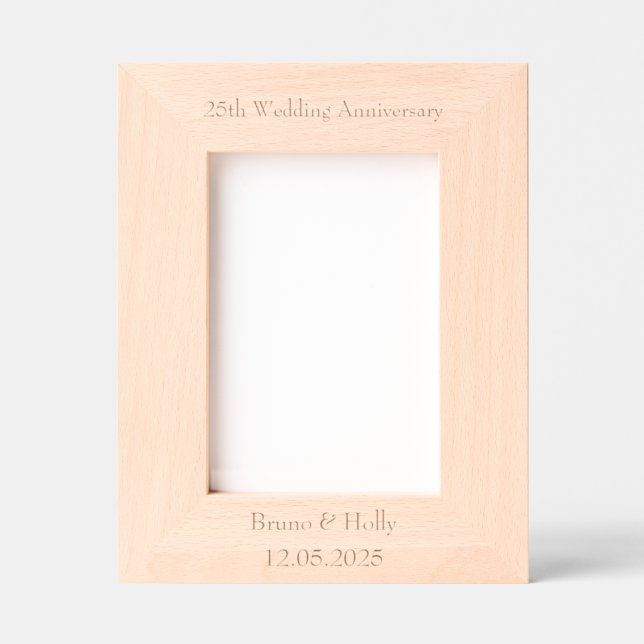 Personalised 25th Wedding Anniversary Photo Frame  (Front)