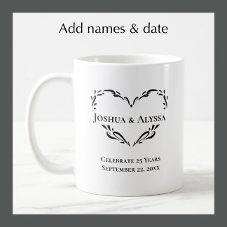 Personalised 25th Wedding Anniversary Photo Gift Coffee Mug