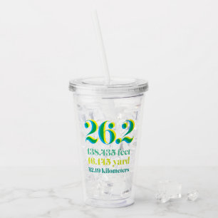 Personalised 26.2 Marathon Running Distance Green Acrylic Tumbler