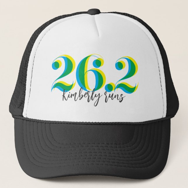 Personalised 26.2 Marathon Running  Trucker Hat (Front)