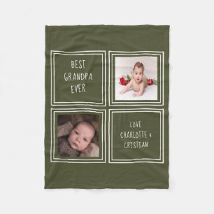 Personalised 2 Photo And Text Fleece Blanket
