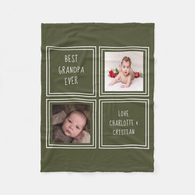 Personalised 2 Photo And Text Fleece Blanket (Front)