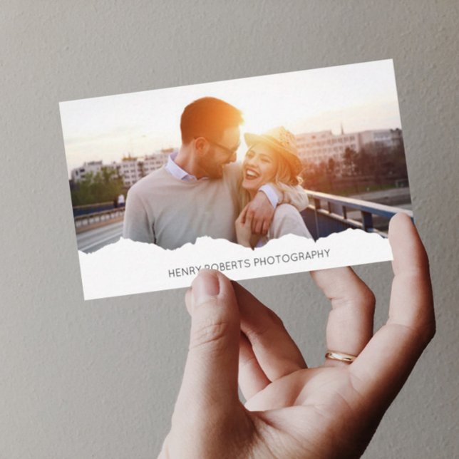 Personalised 2 Photo Elegant Photographer Business Card (Creator Uploaded)