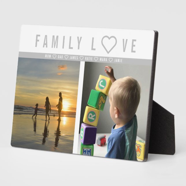 Personalised 2 Photo Family Love Memories Plaque (Side)