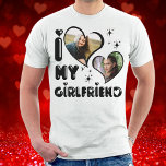 Personalised 2 Photo I Love My Girlfriend Custom T-Shirt<br><div class="desc">Personalised 2 Photo I Love My Girlfriend Custom</div>