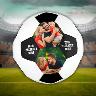 Personalised 2 Photo Message Soccer Ball
