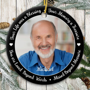 Personalised 2 Photo Remembrance Keepsake Memorial Ceramic Tree Decoration