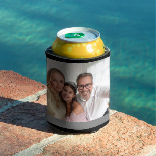 Personalised 2 Photo Template Double Sided Can Coo Cooler
