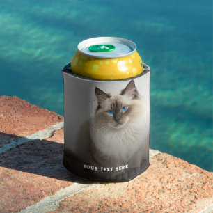 Personalised 2 Photo Template Double Sided Can Coo Cooler