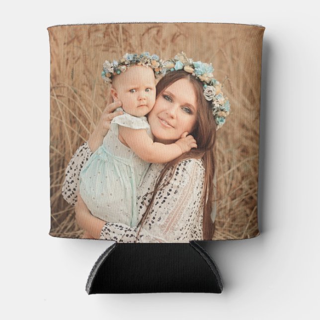 Personalised 2 Photo Template Double Sided Can Coo Cooler (Front)