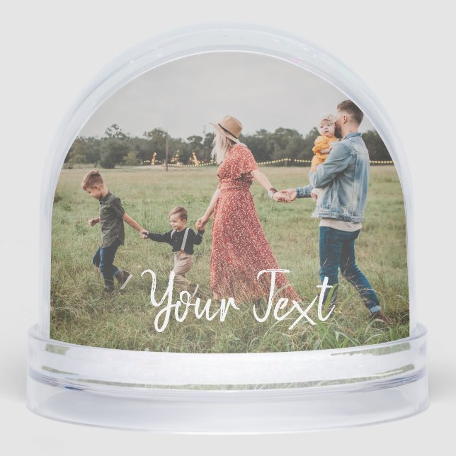 Personalised 2 Photos & Custom Text Template Snowglobe (Front)