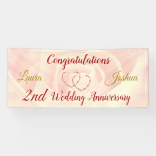 Personalised 2nd Wedding Anniversary Banner