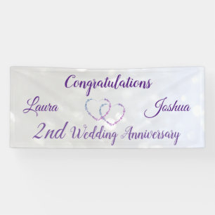 Personalised 2nd Wedding Anniversary Banner