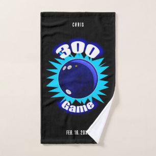 Personalised 300 Game Blues Bowling Hand Towel
