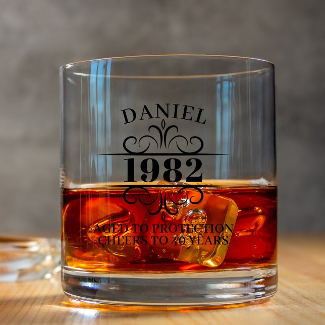 Personalised 30th 40th 50th 60th 70 Birthday Party Whiskey Glass (Creator Uploaded)