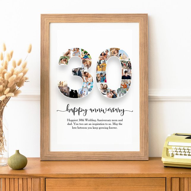 Personalised 30th Anniversary Photo Collage Poster (Creator Uploaded)
