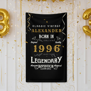 Personalised 30th Birthday Born 1996 Retro Party Banner