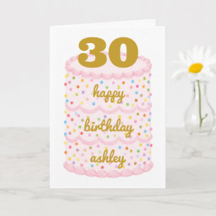 Personalised 30th Birthday Card, Custom Name Card