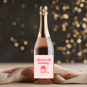 Personalised 30th Birthday    Cheers to to Thirty  Sparkling Wine Label