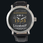 Personalised 30th Birthday Or Retirement Born 1995 Watch<br><div class="desc">A personalised unique watch for that special birthday person turning 30 or retirement gift. Add the name to this vintage retro style black, white and gold design for a custom gift. Easily edit the name and year with the template provided. A wonderful custom gift for a special occasion. More gifts...</div>