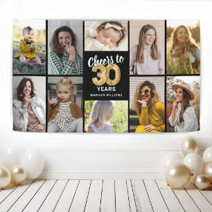 Personalised 30th Birthday Photo Collage Banner