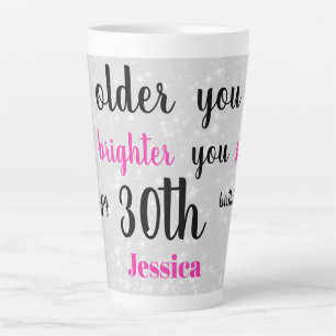 Personalised 30th Birthday quote Latte Mug