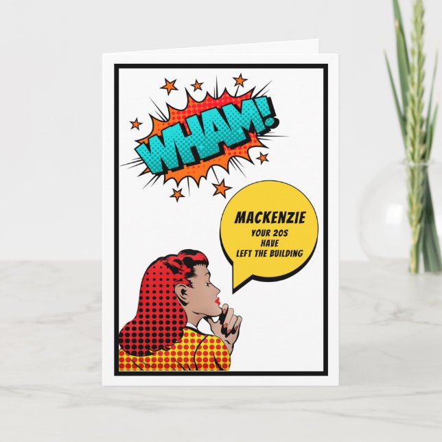 Personalised 30th Birthday Retro Comic Funny Card (Front)