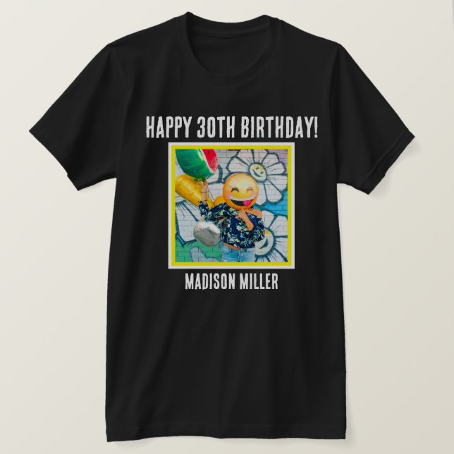 Personalised 30th Milestone Birthday T-Shirt (Design Front)