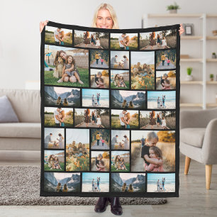 Personalised 32 Photo Collage Fleece Blanket