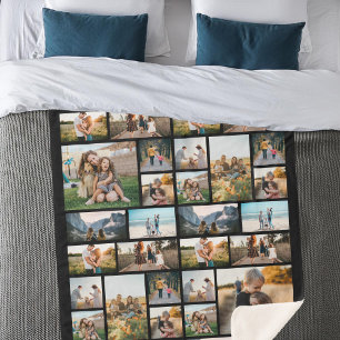 Personalised 32 Photo Collage Fleece Blanket