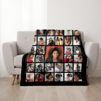 Personalised 33 Photo Collage Memorial Fleece Blanket