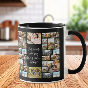 Personalised 34 Photo Collage Custom Quote Mug