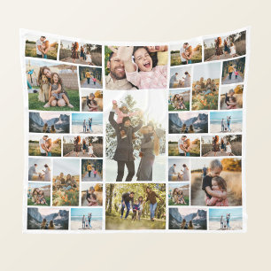 Personalised 35 Photo Collage Fleece Blanket