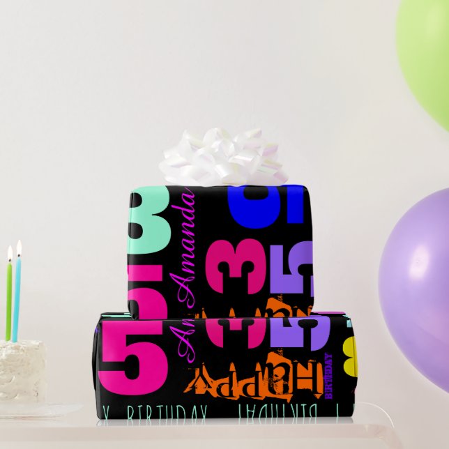 Personalised 35th Birthday POP Wrapping Paper (Party Gifts)