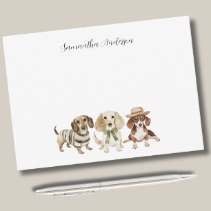 Personalised 3 Dog Watercolor Card