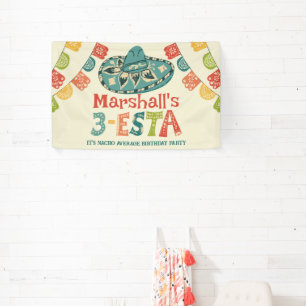 Personalised 3-Esta Mexican Themed Third Birthday Banner